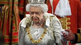 Isabel II durante el discurso de la Reina de este lunes en Westminster
