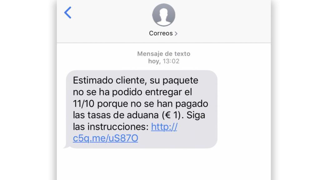 El texto de la estafa.