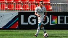 Adrián de la Fuente en un partido con el Castilla