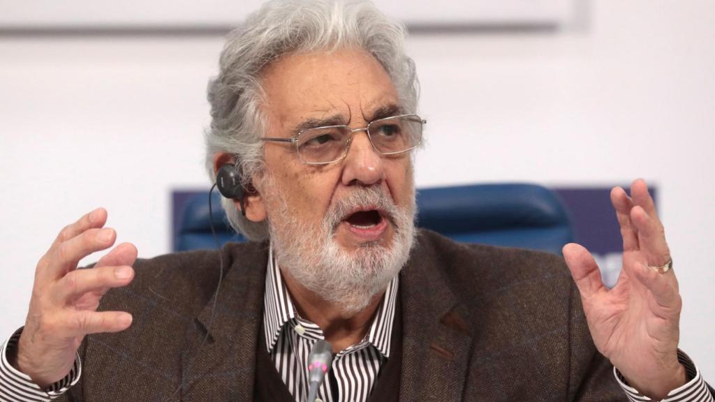 Plácido Domingo, durante una rueda de prensa.