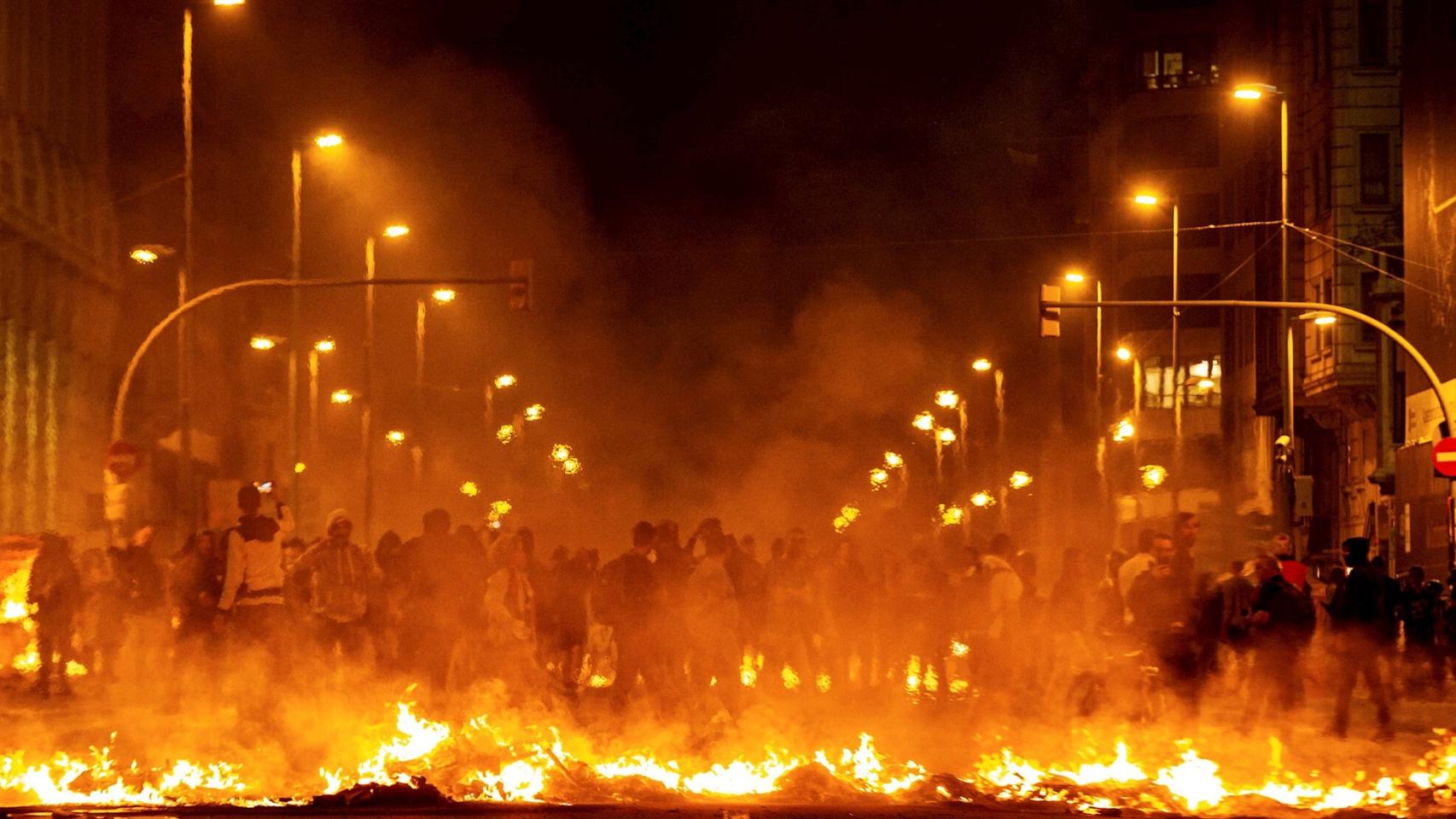 Imagen de una de las manifestaciones en Barcelona este martes.