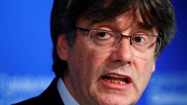 Carles Puigdemont, durante una rueda de prensa en Bruselas