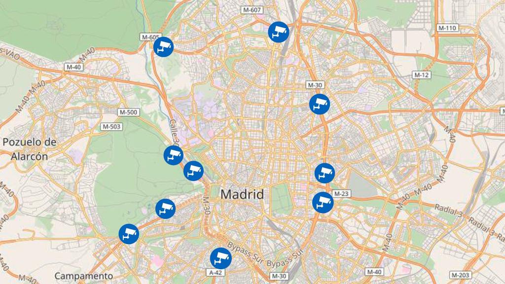 Esta es la ubicación de los 10 radares que más multan en Madrid, según AEA