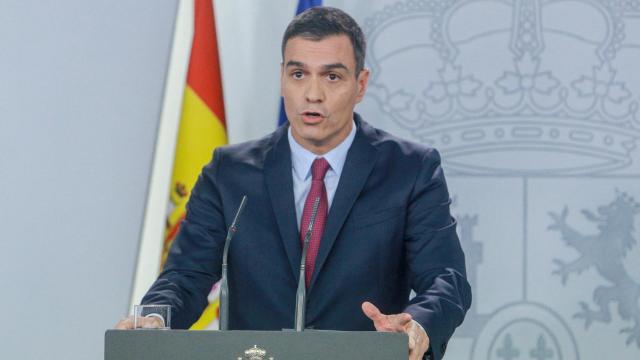 Pedro Sánchez en su comparecencia