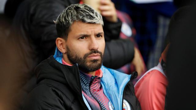 Kün Aguero, durante un partido con el Manchester City