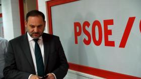 José Luis Ábalos, ministro de Fomento y número tres del PSOE, este miércoles en Ferraz.