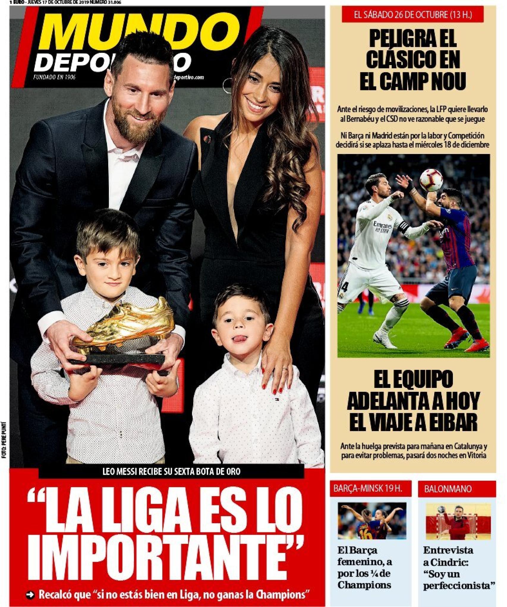 Portada Mundo Deportivo (17/10/2019)