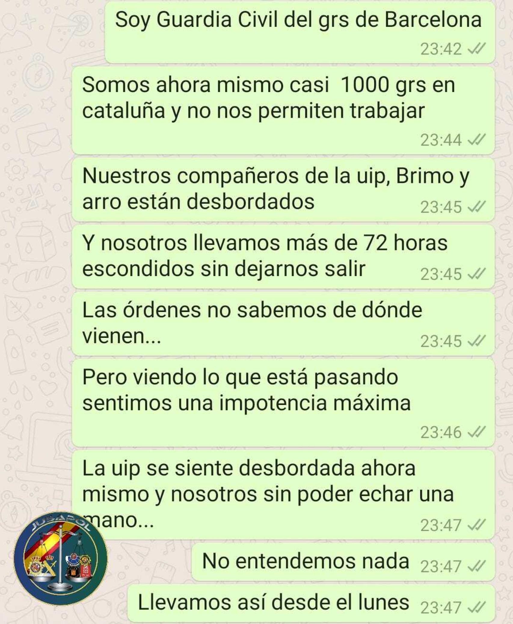 El mensaje de WhatsApp.