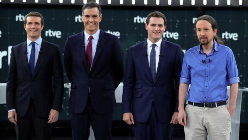 Casado, Sánchez, Rivera e Iglesias.