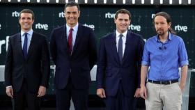 Casado, Sánchez, Rivera e Iglesias.