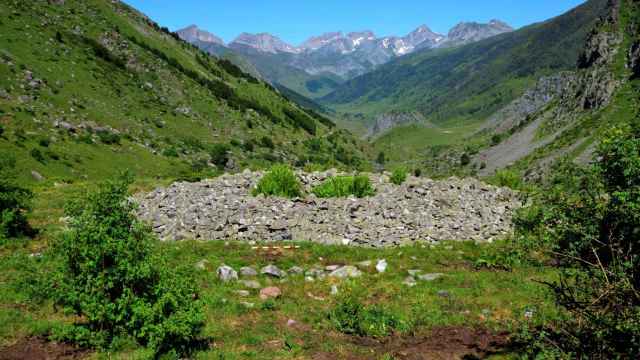Los restos de uno de los dólmenes hallados en el Pirineo de Huesca.