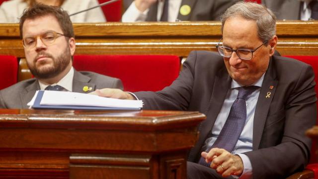 Quim Torra y Pere Aragonés  el Parlament