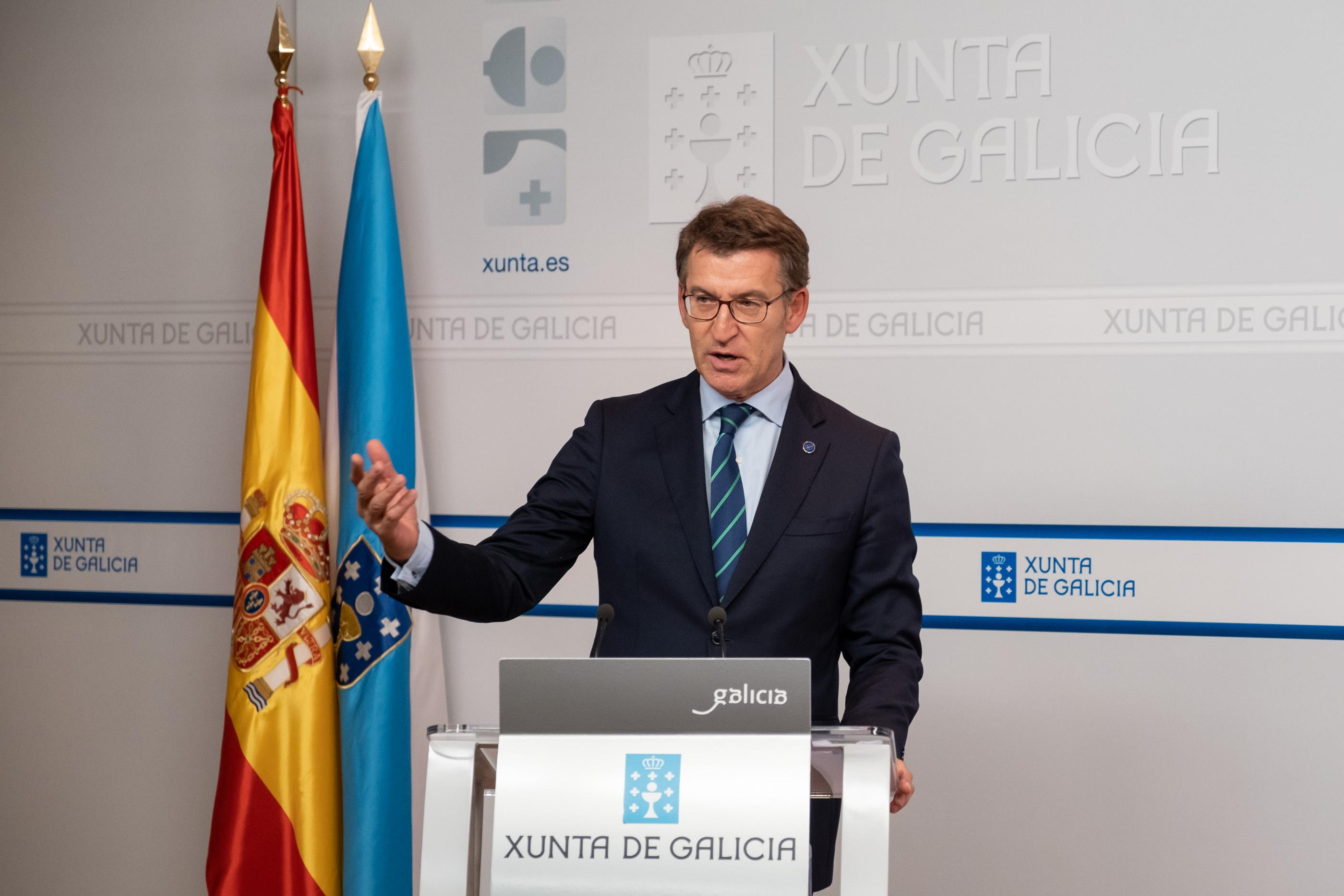 Feijóo compareciendo tras el Consello (Xunta de Galicia)