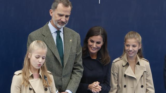 Leonor de Borbón, el rey Felipe, la reina Letizia y la infanta Sofía.