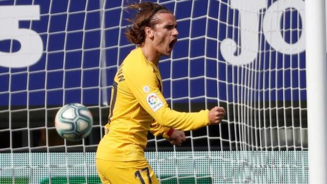 Antoine Griezmann celebra un gol con el Barcelona en La Liga