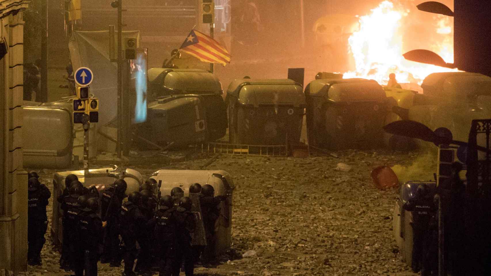 Disturbios en Barcelona tras la sentencia del procés, en octubre de 2019.
