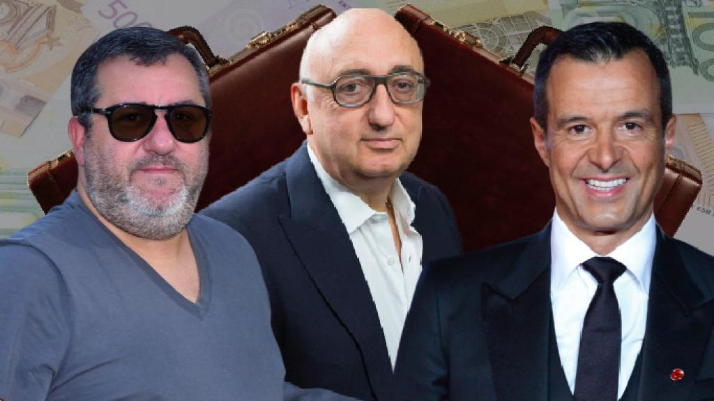 Raiola, Barnett y Mendes, en un fotomontaje