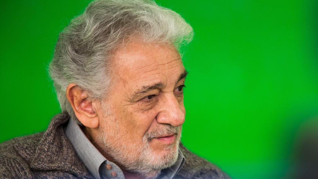 Plácido Domingo  en el rodaje de la película.