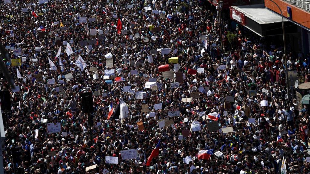 Protestas en Chile realizadas en Santiago durante esta semana.