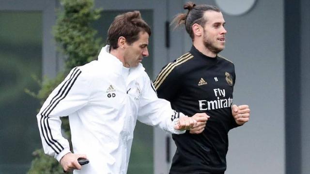 Dupont y Bale, en un entrenamiento del Real Madrid