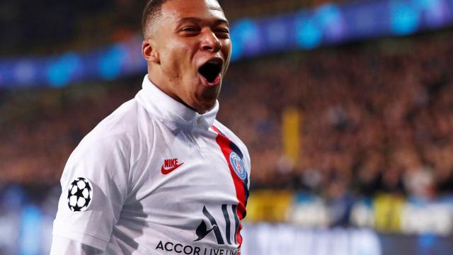 Kylian Mbappé, en un partido del PSG en la Champions League