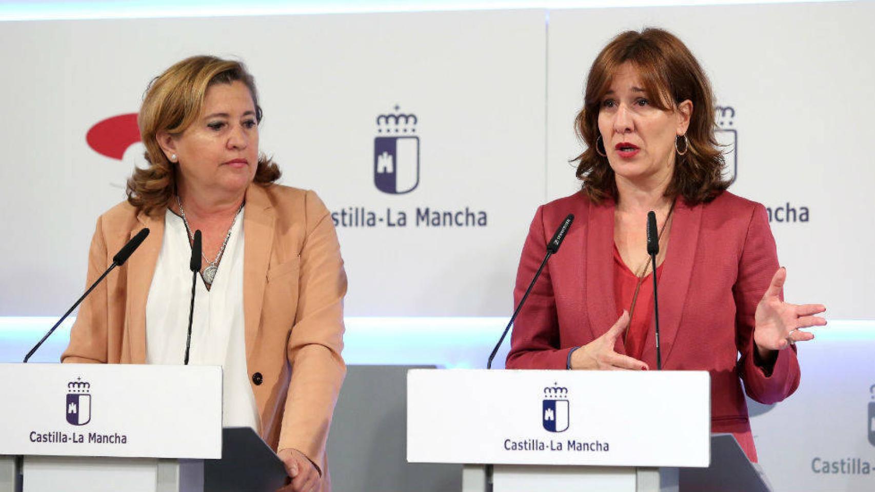 Las consejeras Rosana Rodríguez y Blanca Fernández, este miércoles en rueda de prensa. Foto: Óscar Huertas