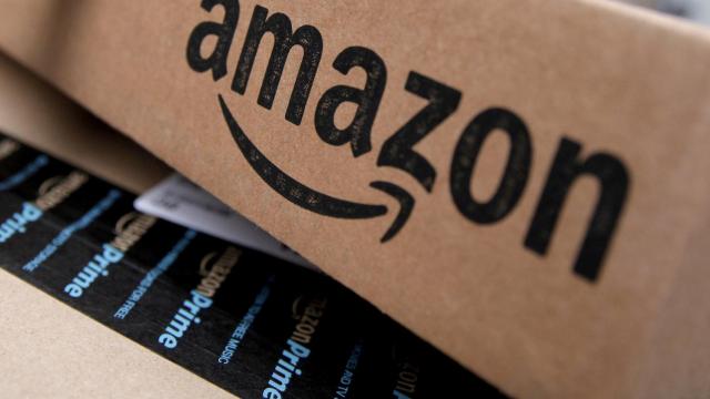 FILE PHOTO: Amazon boxes are seen stacked for delivery in the Manhattan borough of New York City