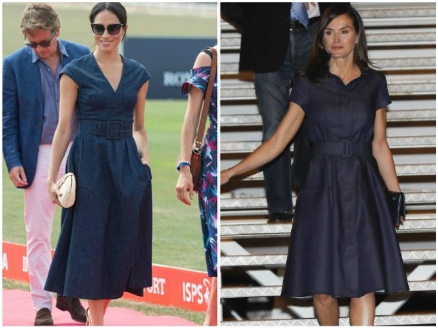 Meghan Markle y Letizia con el mismo vestido de Carolina Herrera.