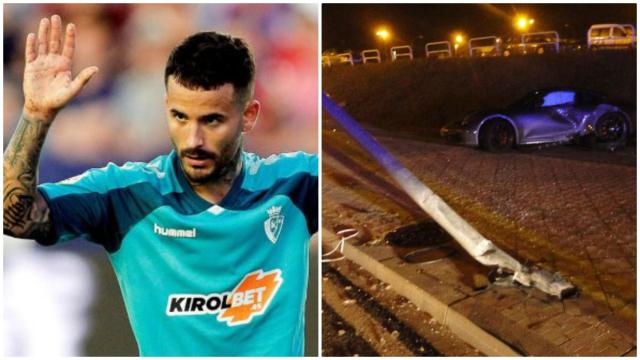 Ruben García y su Porsche estrellado contra una farola