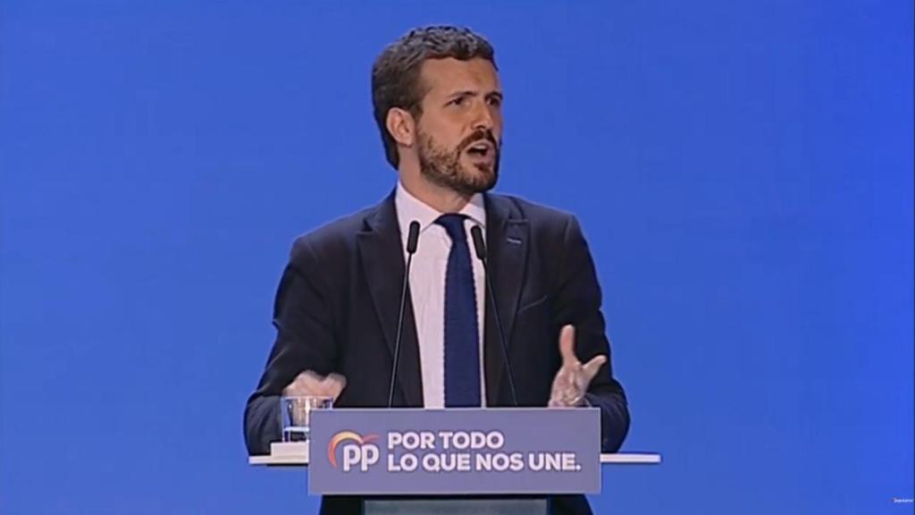 Pablo Casado en la interparlamentaria del PP, en Alicante.