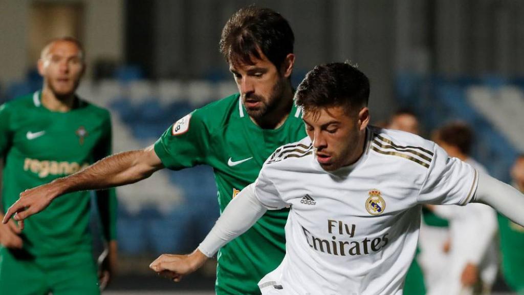 Franchu, en el partido entre el Castilla y el Racing de Ferrol