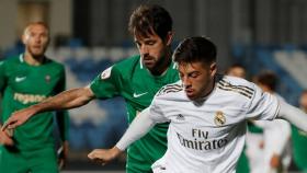 Franchu, en el partido entre el Castilla y el Racing de Ferrol