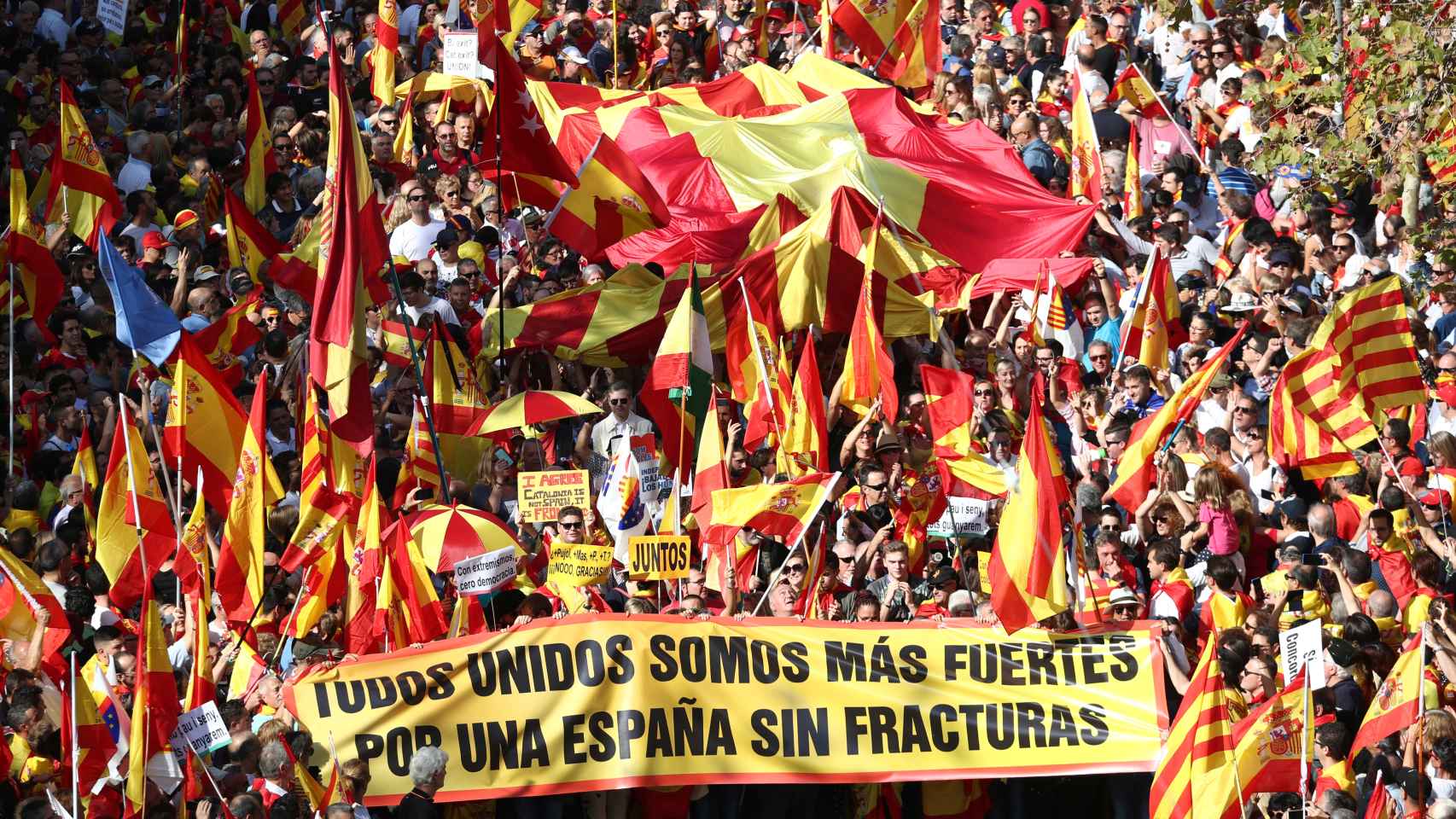 Manifestación constitucionalista en octubre de 2019 en Barcelona.
