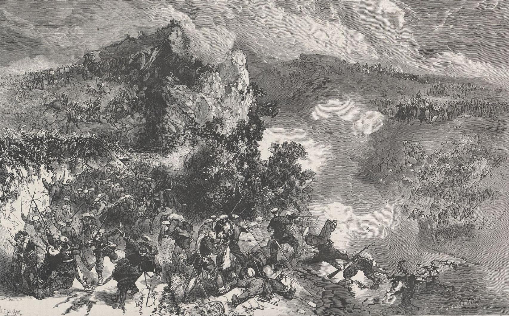 El combate de Mañaria, cerca de Bilbao (1872).