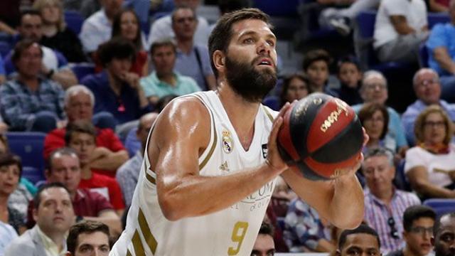 Felipe Reyes, en un partido del Real Madrid de baloncesto