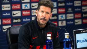 Simeone, en rueda de prensa con el Atlético de Madrid