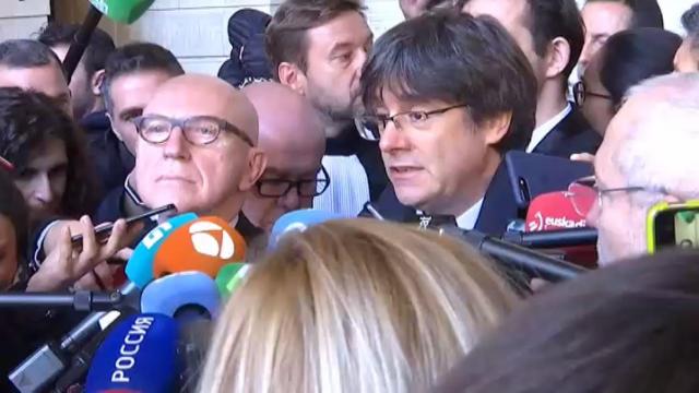 Puigdemont en declaraciones a los medios este martes.