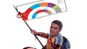 Pedro Sánchez caracterizado como 'el CIS campeador' en un meme