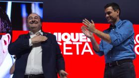 Miquel Iceta junto a Pedro Sánchez en un acto en Cataluña