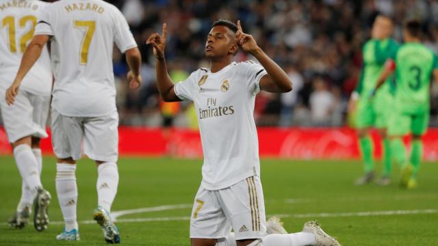 Rodrygo Goes celebra su gol al Leganés