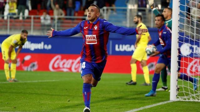 Orellana celebra el gol del Eibar ante el Villarreal en La Liga