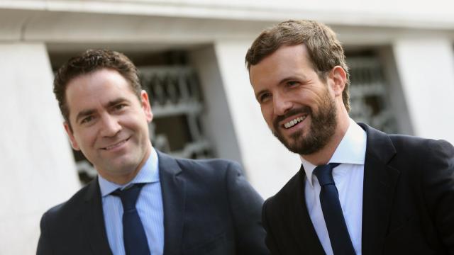 Teodoro García Egea y Pablo Casado, secretario general y presidente del PP, respectivamente.