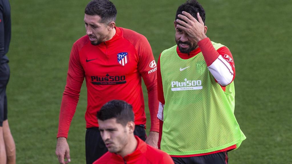 Diego Costa durante el entrenamiento