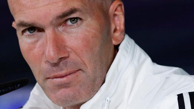 Zinedine Zidane, en rueda de prensa con el Real Madrid