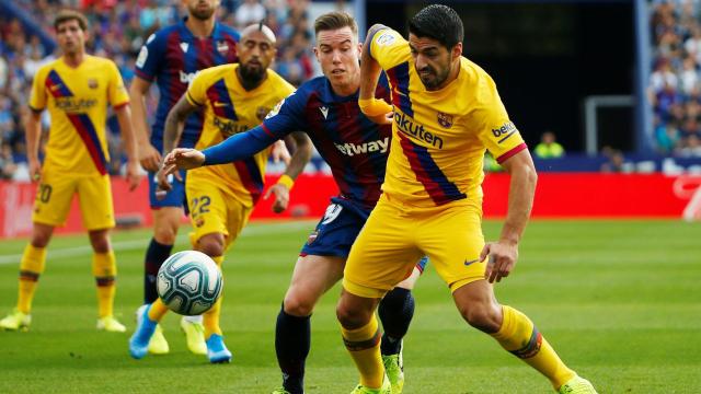 Luis Suárez, en el Levante - Barcelona de La Liga