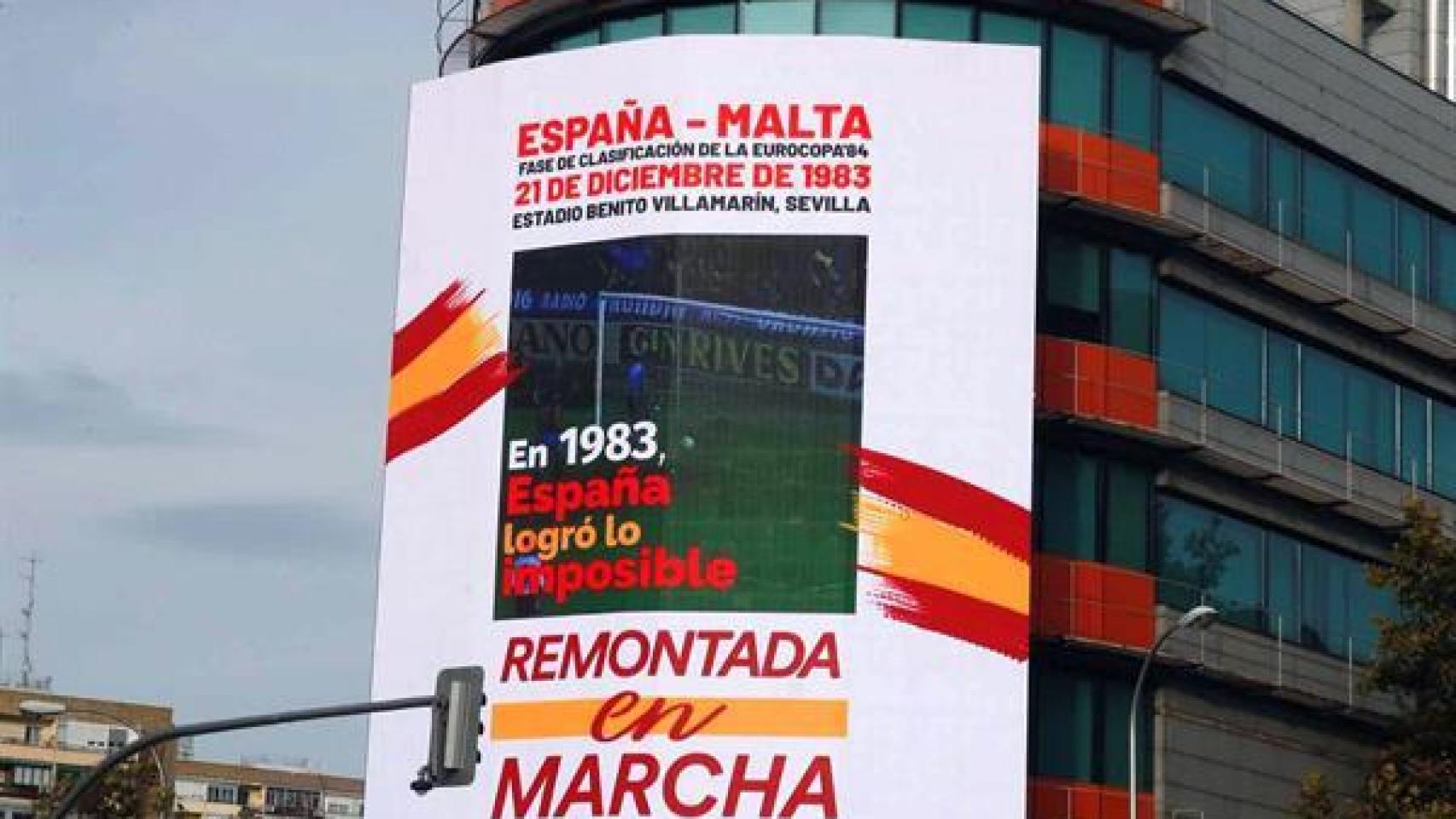 La imagen que ha colgado Ciudadanos con el partido de España contra Malta.