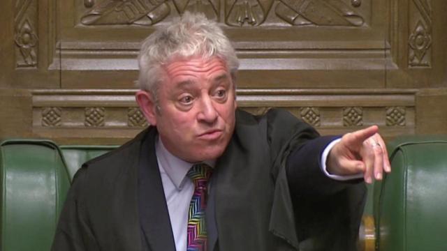 John Bercow en el Parlamento británico.