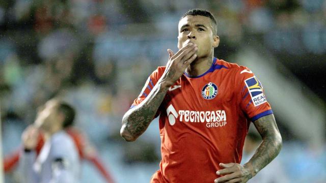 Kenedy celebra su gol con el Getafe ante el Celta