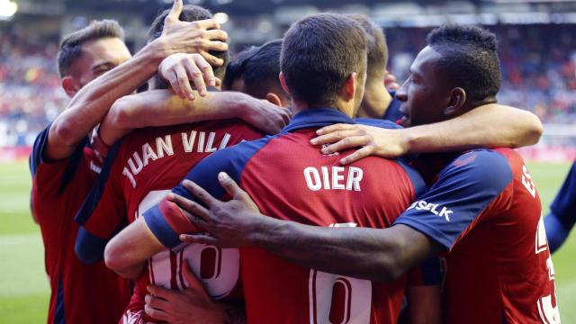 El Osasuna celebra un gol en El Sadar