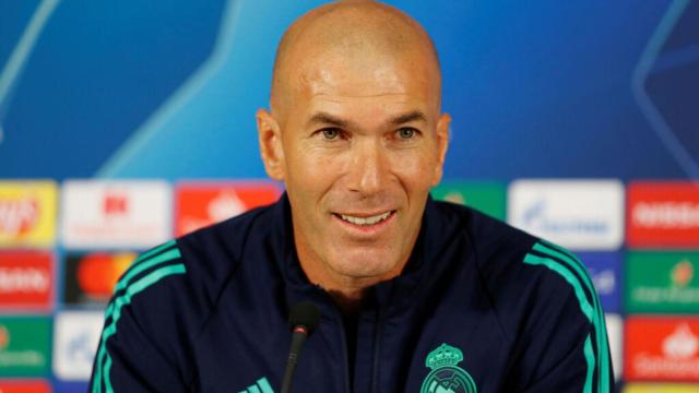 Zinedine Zidane, en rueda de prensa con el Real Madrid